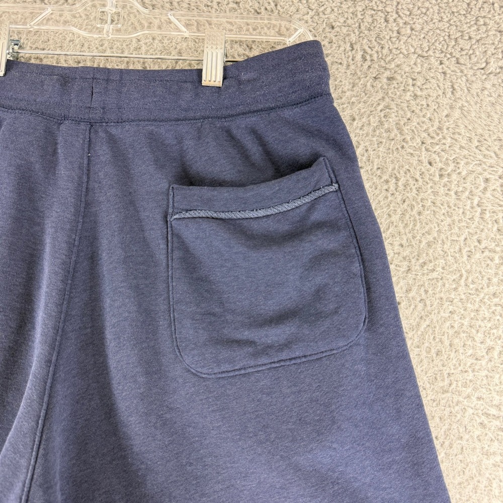 Nike Sweat Shorts Mens Small Navy Blue Raw Hem Graphic Logo French Terry - Picture 9 of 13